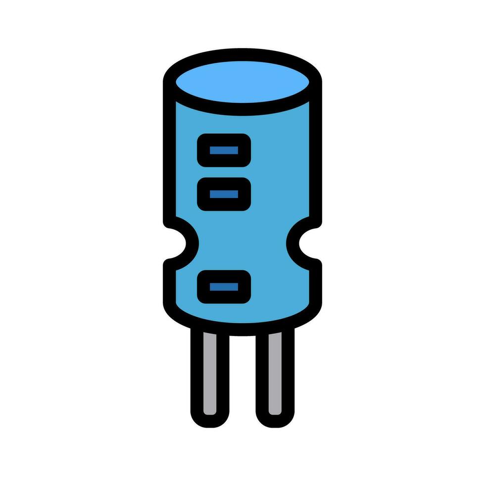 Flat design capacitor icon. Electronic component. Vector. vector