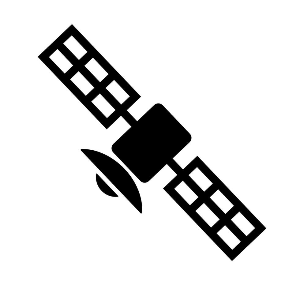 Artificial satellite silhouette icon. Vector. vector