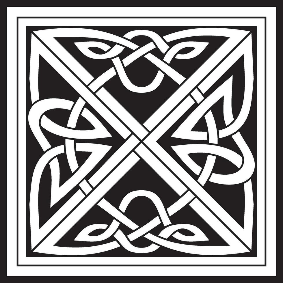 Vector black monochrome Celtic knot. Ornament of ancient European peoples. The sign and symbol of the Irish, Scots, Britons, Franks