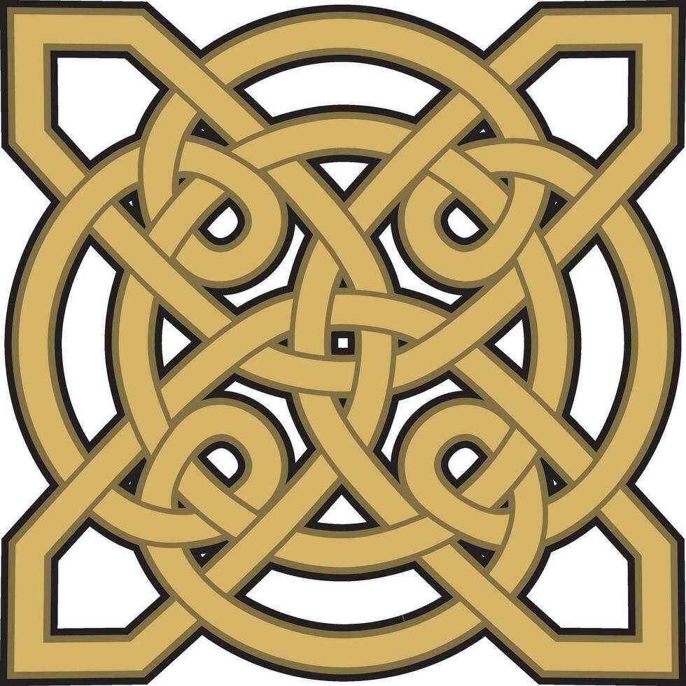 Vector gold celtic knot. Ornament of ancient European peoples. The sign and symbol of the Irish, Scots, Britons, Franks