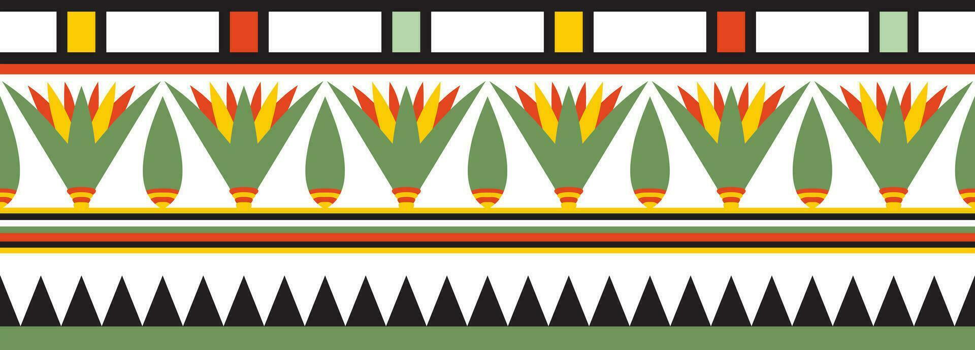 Vector ancient colored egyptian seamless ornament. Endless national ethnic border, frame