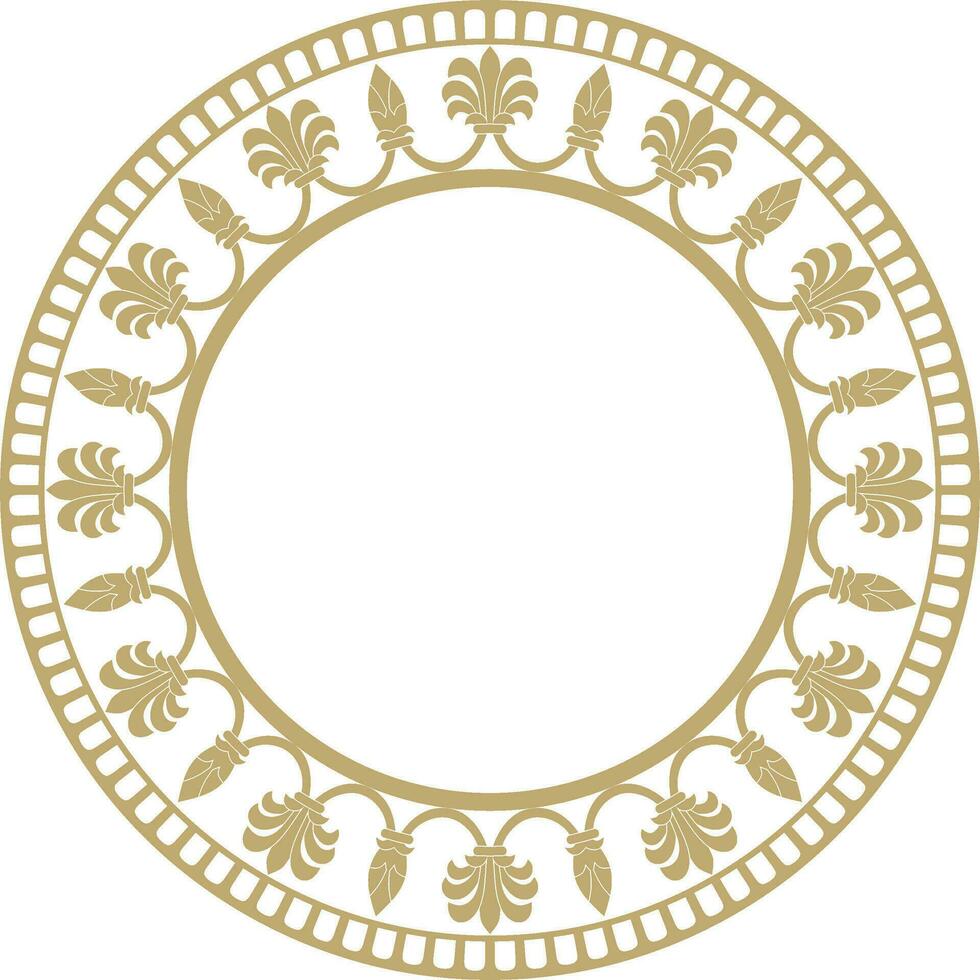 Vector round golden national persian ornament. Circle, frame, border ethnic pattern of Iranian civilization