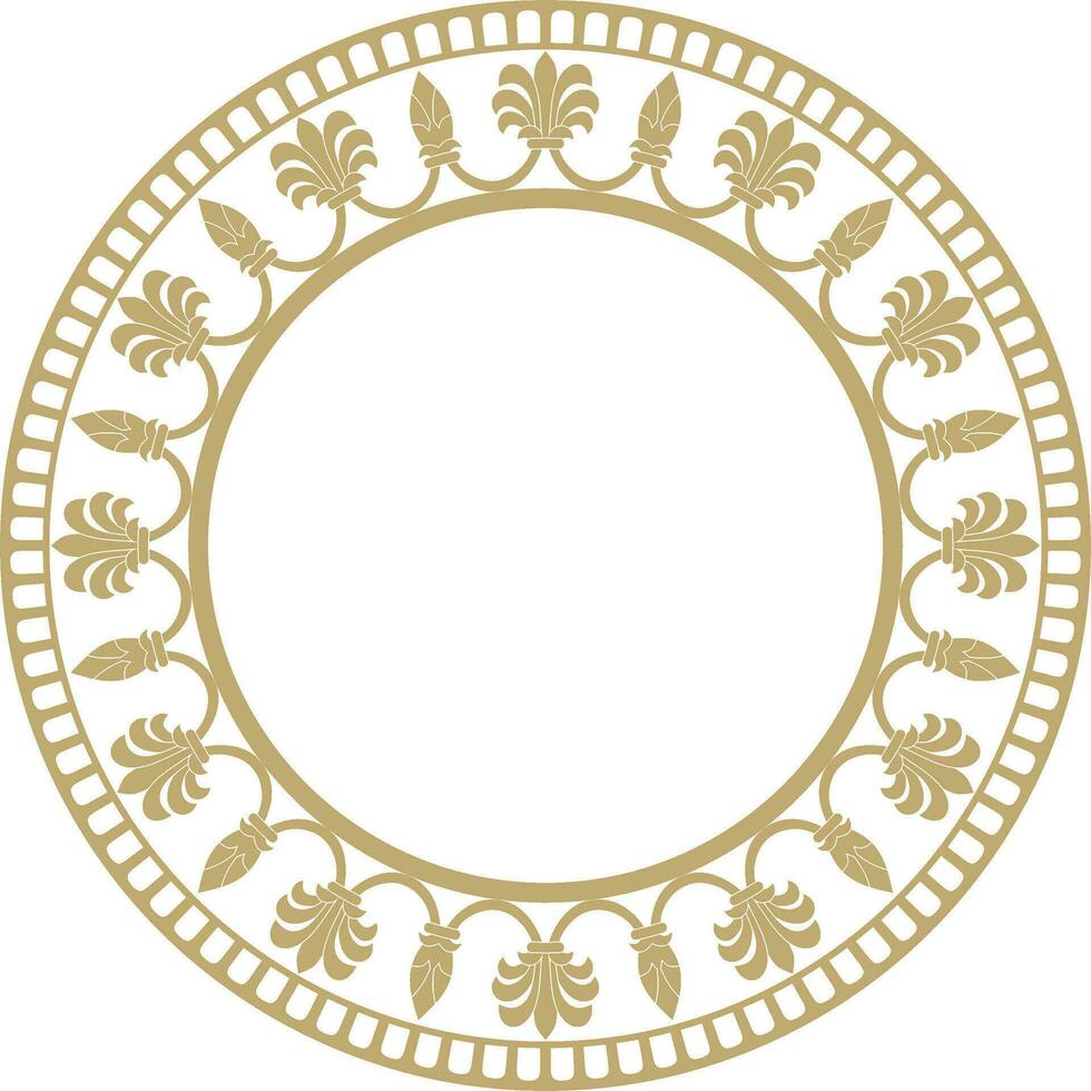 Vector round golden national persian ornament. Circle, frame, border ethnic pattern of Iranian civilization