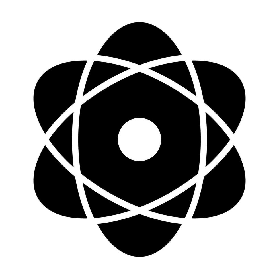 Atom silhouette icon vector