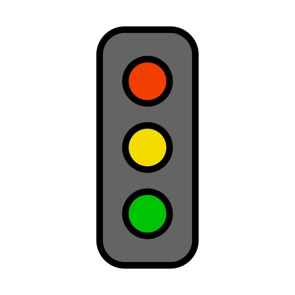 Flat style traffic light icon. Simple traffic light. Vector. vector