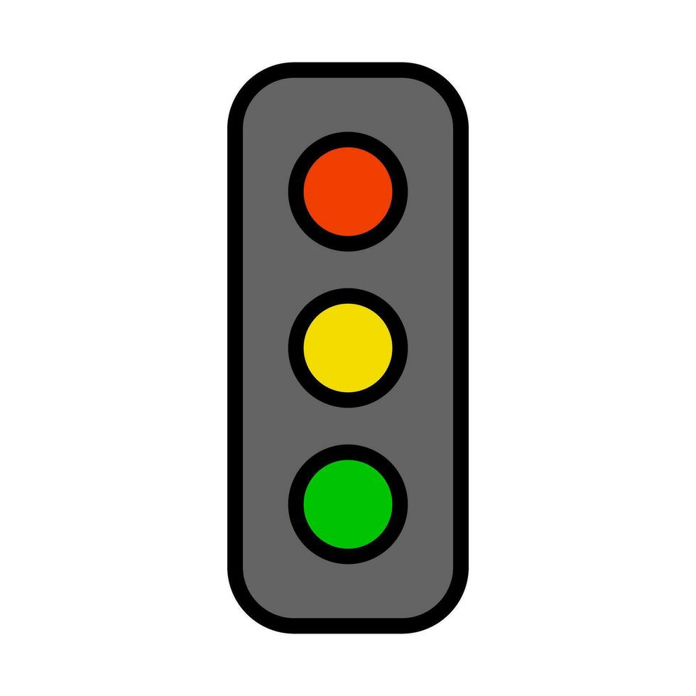 Flat style traffic light icon. Simple traffic light. Vector. vector