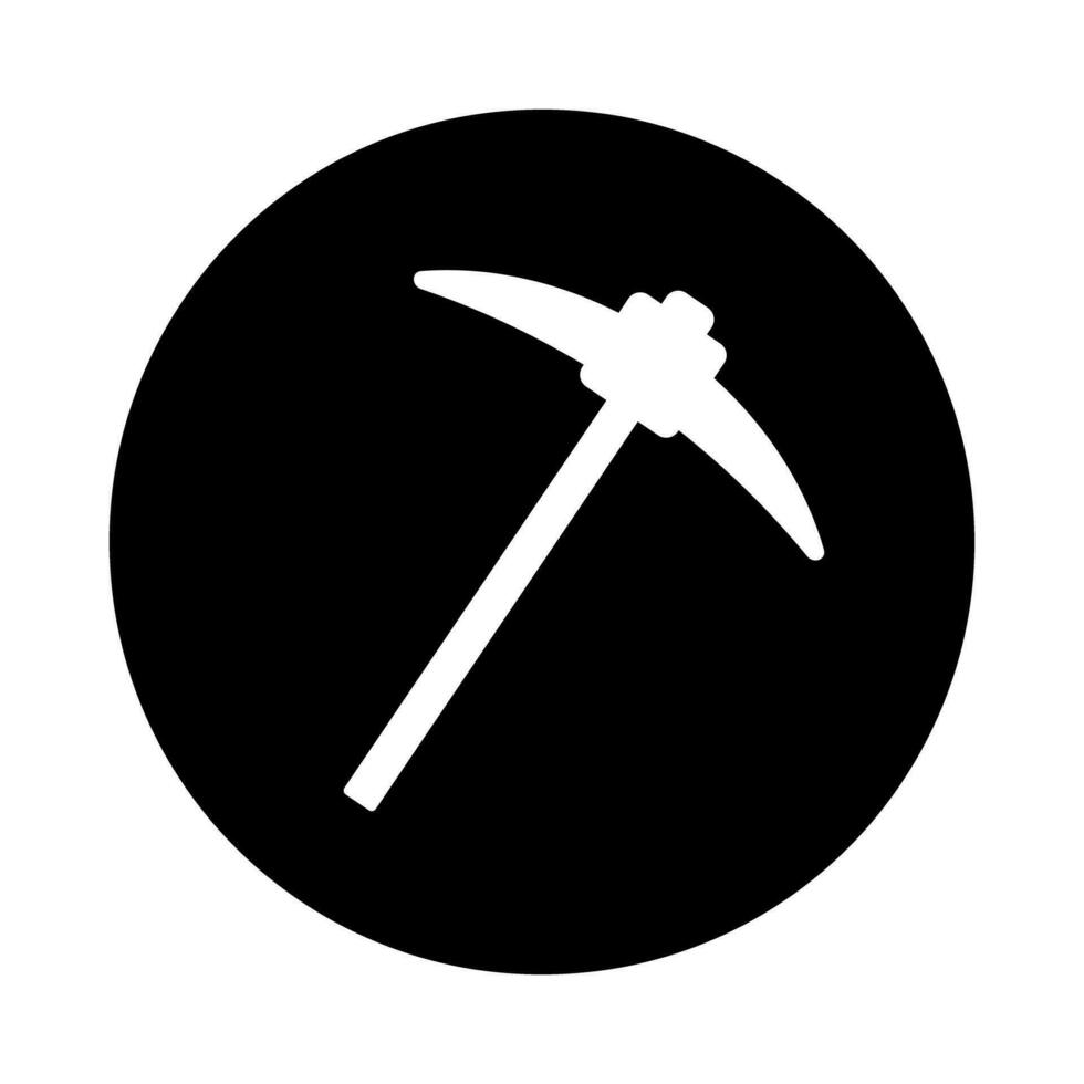 Round pickaxe icon. Mining. Vector. vector