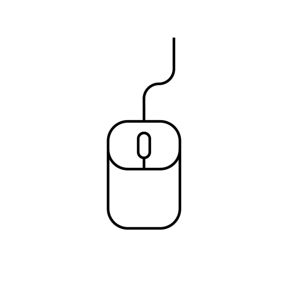 Simple connected computer mouse icon. Vector. vector