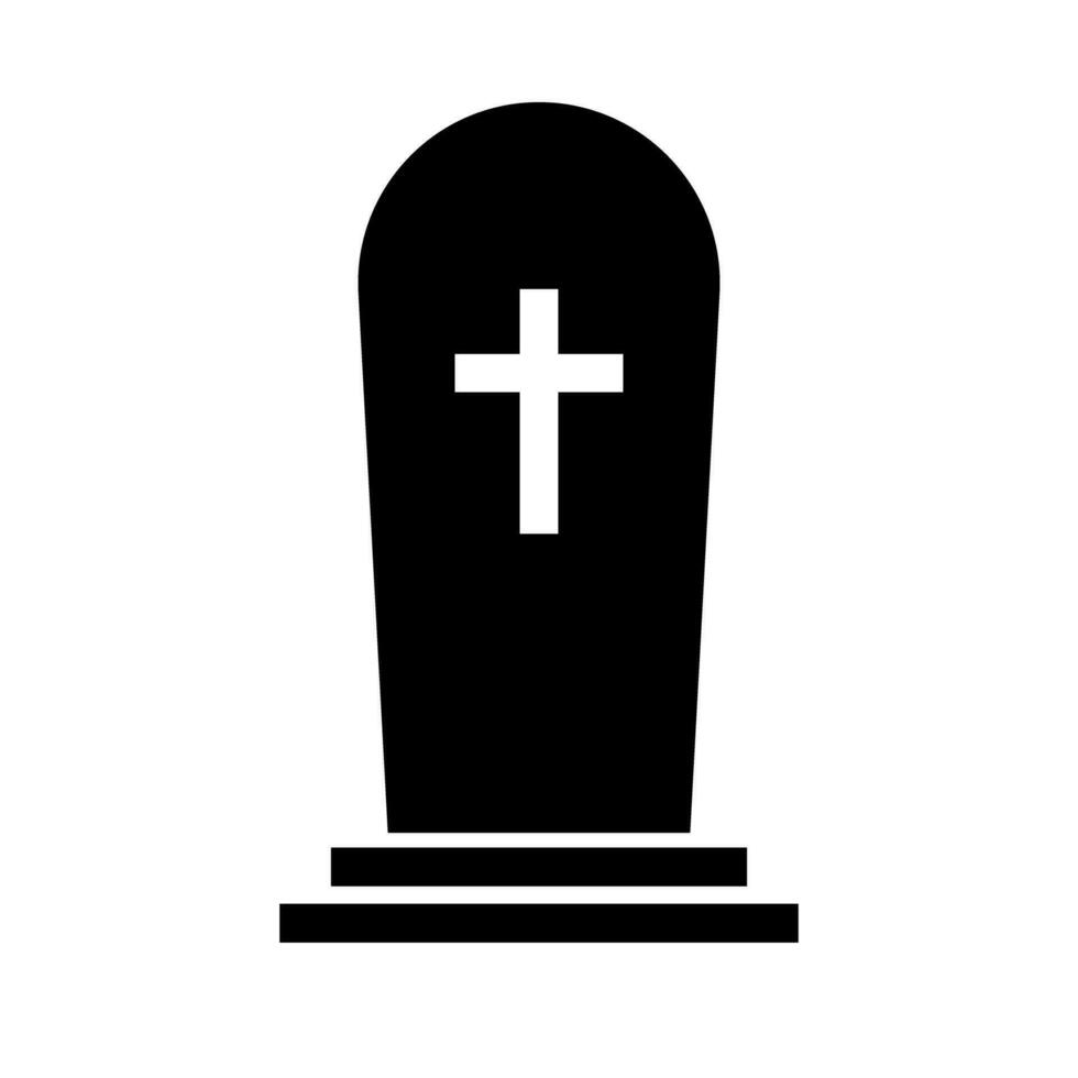 Christian tomb silhouette icon of a cross. Vector. vector