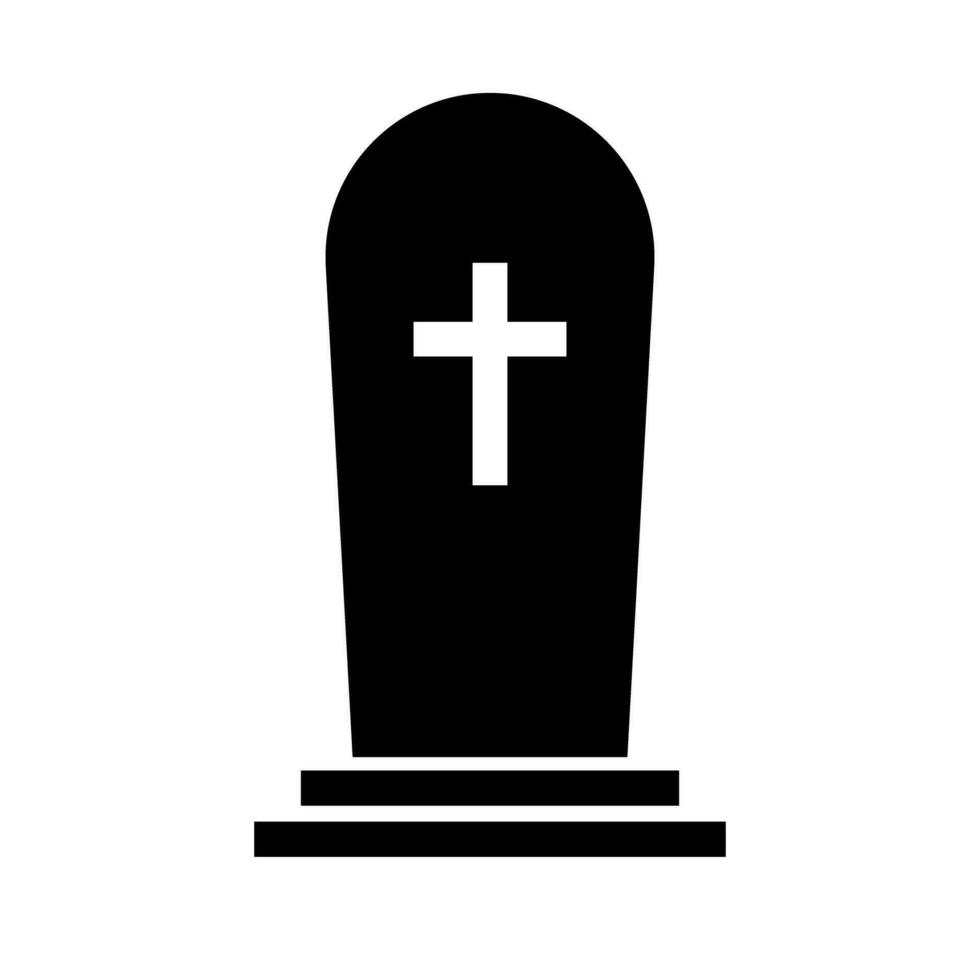 Christian tomb silhouette icon of a cross. Vector. vector