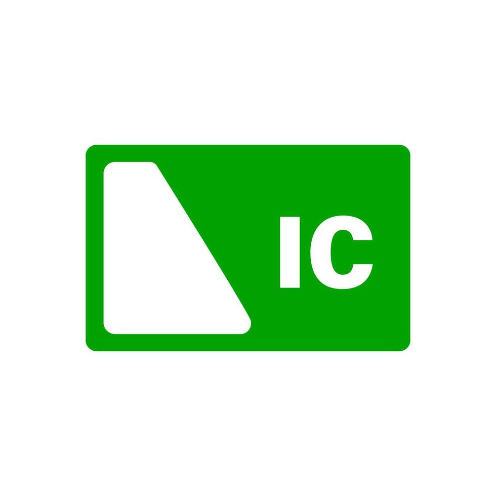 Green IC card icon. Cashless payment. Vector. vector