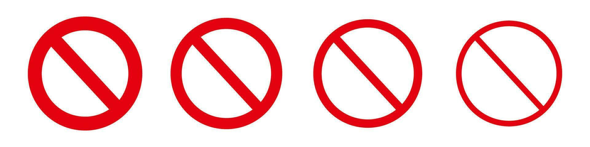 Prohibited Sign Icon Set. Strictly prohibited signs. Vector. vector