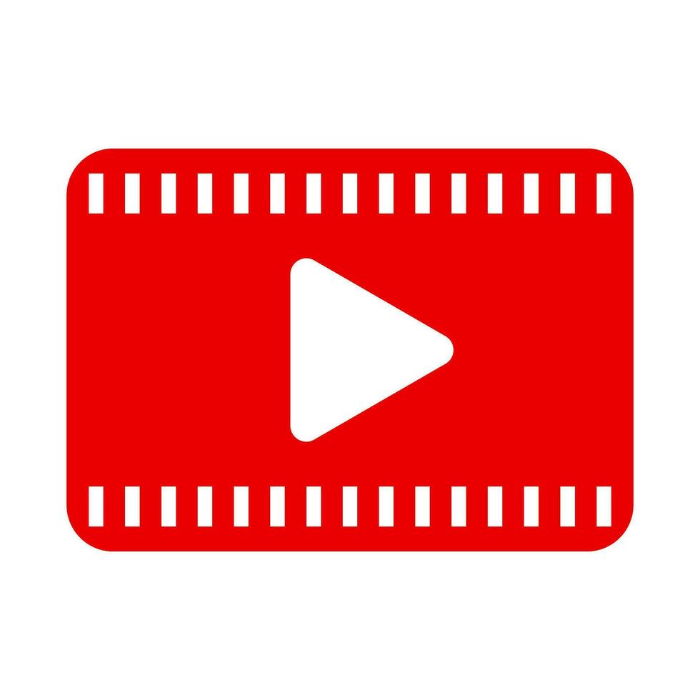 Red video play icon. Video film. Vector. vector
