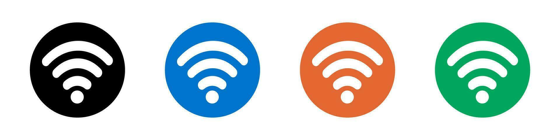 Colorful round Wi-Fi icons. Internet communication icons. Vector. vector