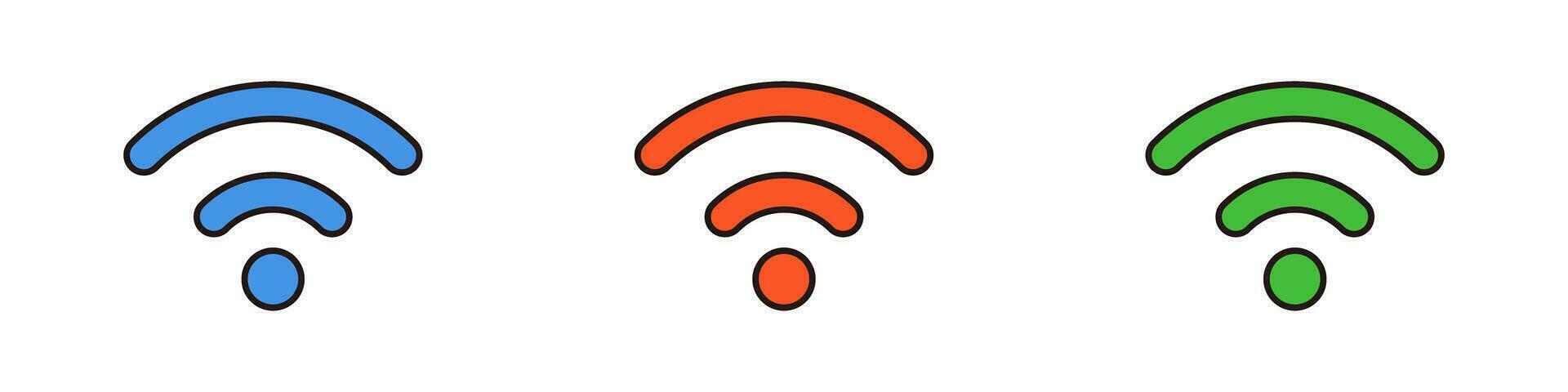Wi-Fi sign set. Network Icon Set. Wireless Radio. Vector. vector