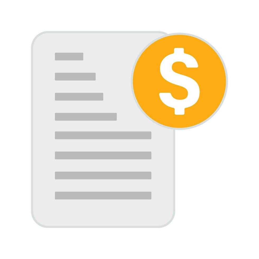 Dollar coin and document icon. Tax document. Vector. vector