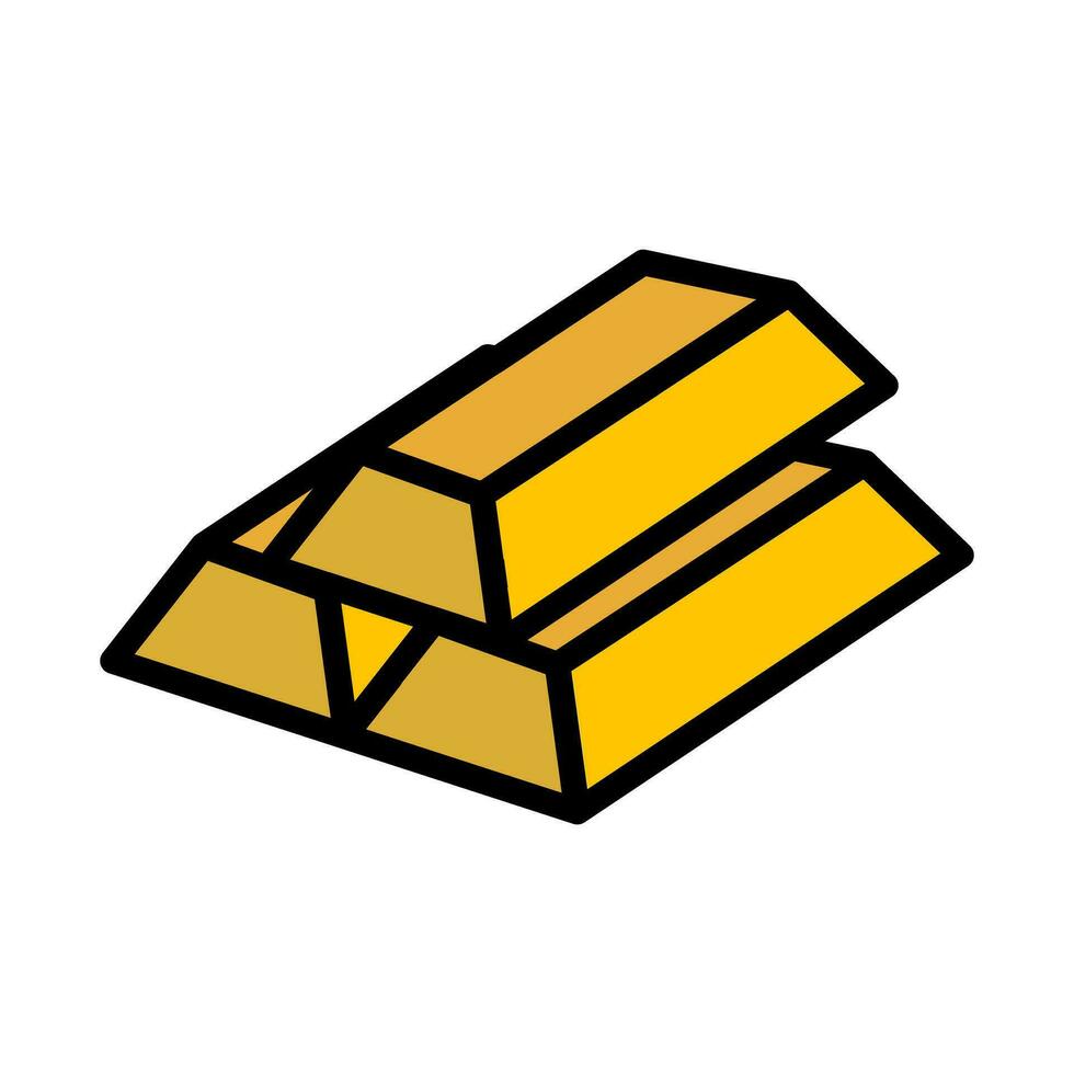 Flat design gold bars icon. Gold ingots. Gold investment. Vector