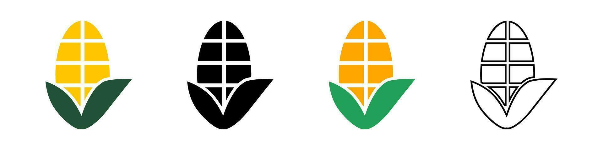 Corn icon set. Maize set. Vector. vector