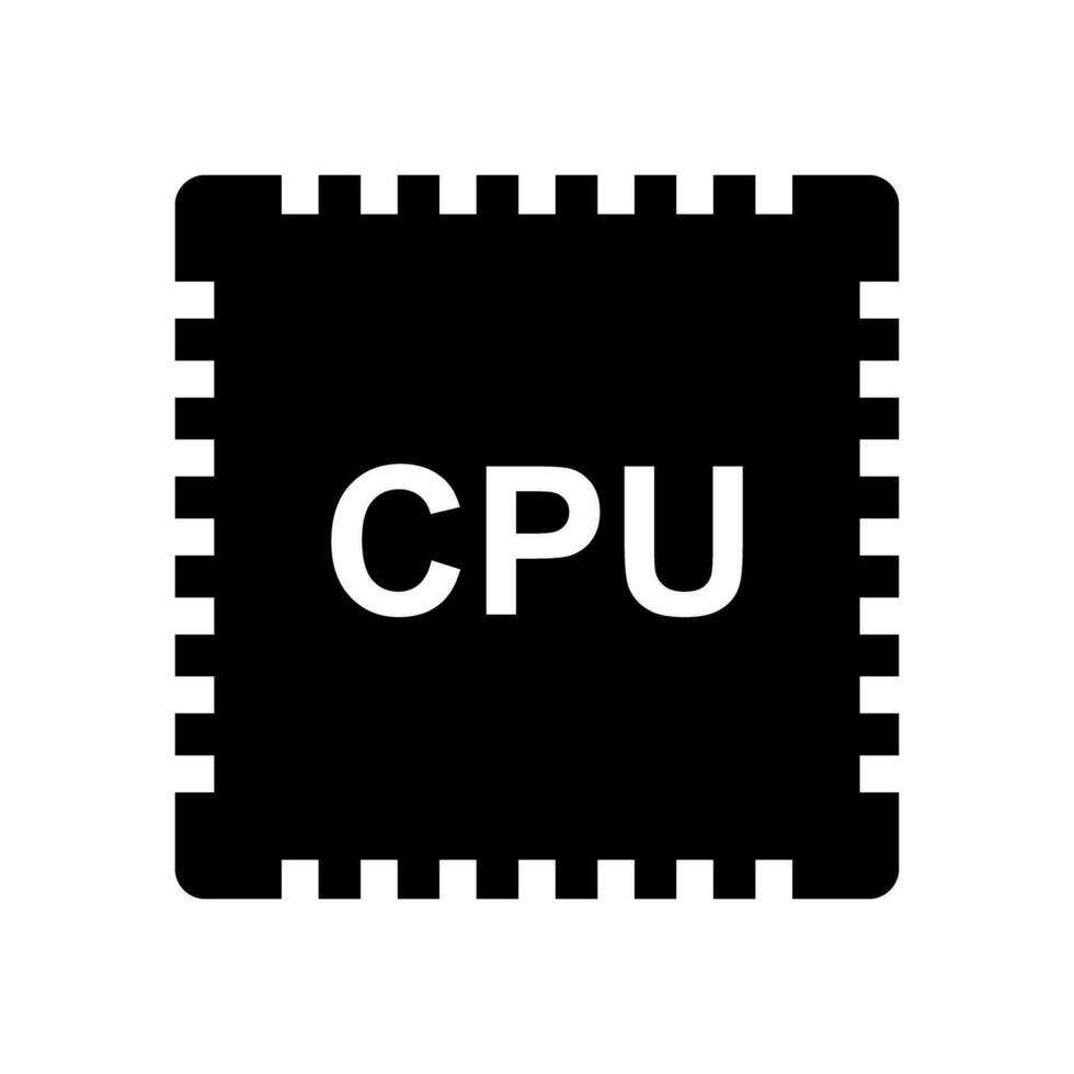 CPU silhouette icon. Computer part. Vector. vector