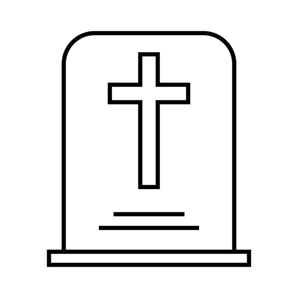 Simple grave icon. Tomb with a cross. Vector. vector