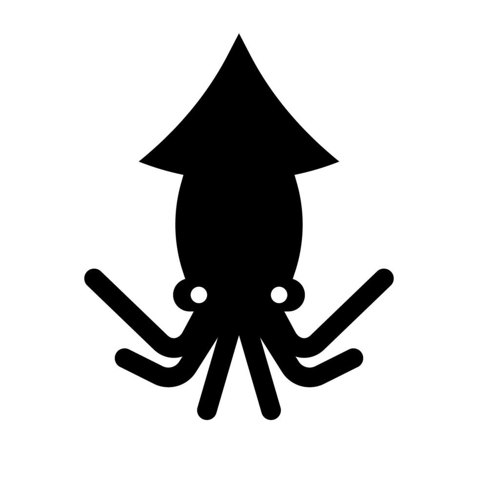 Squid silhouette icon. Sea creature. Vector. vector