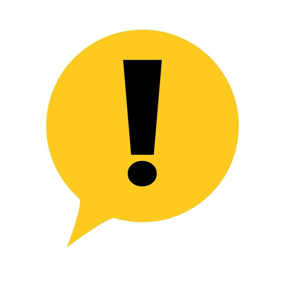 Exclamation mark Speech bubble icon. Caution or warning. Vector. vector