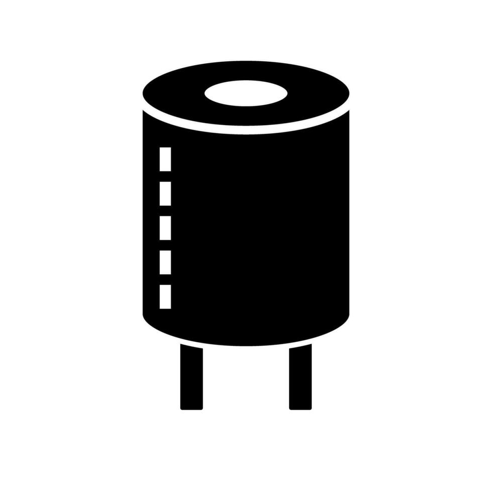 Capacitor silhouette icon of electronic component. Part. Vector. vector