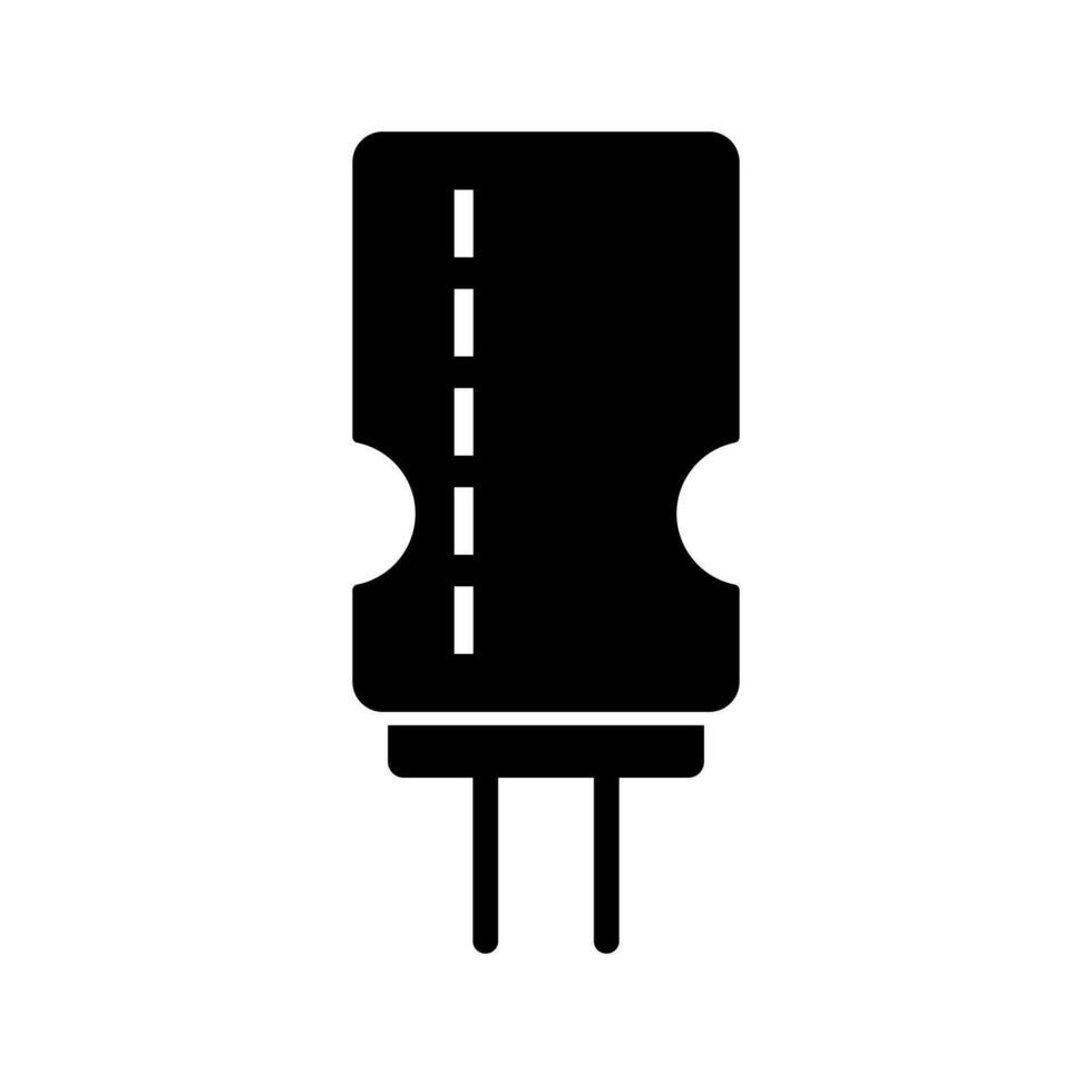 Capacitor silhouette icon. Electronic component and accumulator. Vector. vector