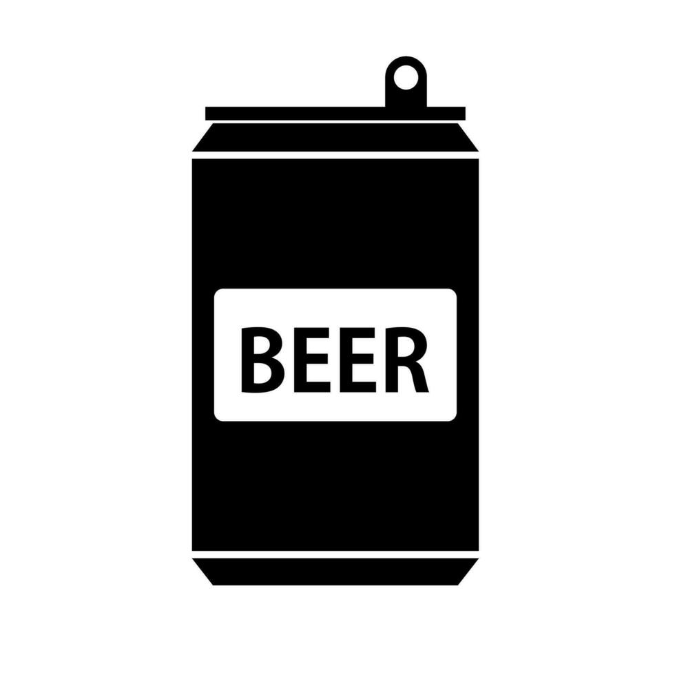 Beer can silhouette icon. Alcohol. Vector. vector