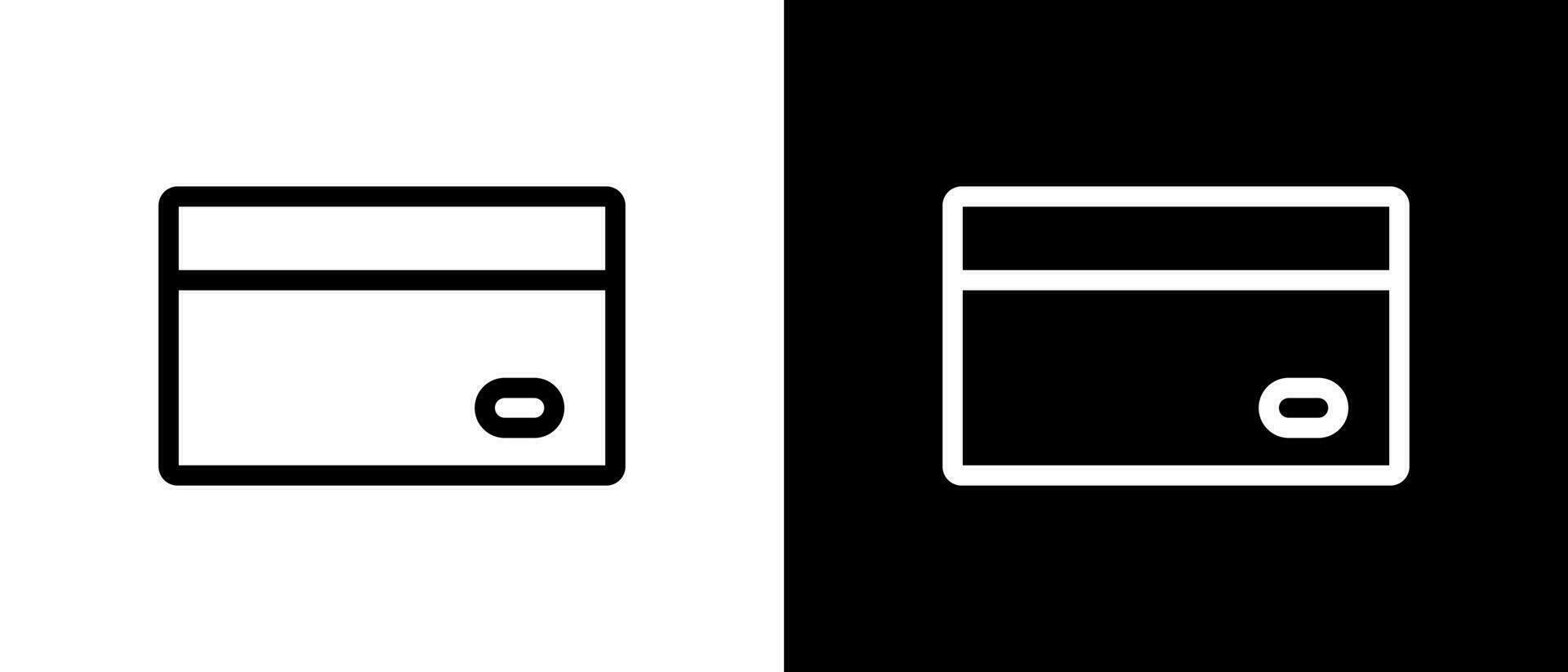 Credit card icon set separated into white and black background. Vector. vector