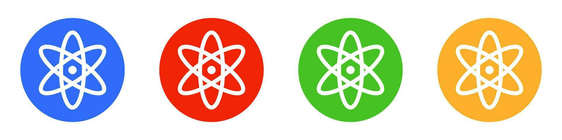 Atomic icon set in different colors. Vector. vector