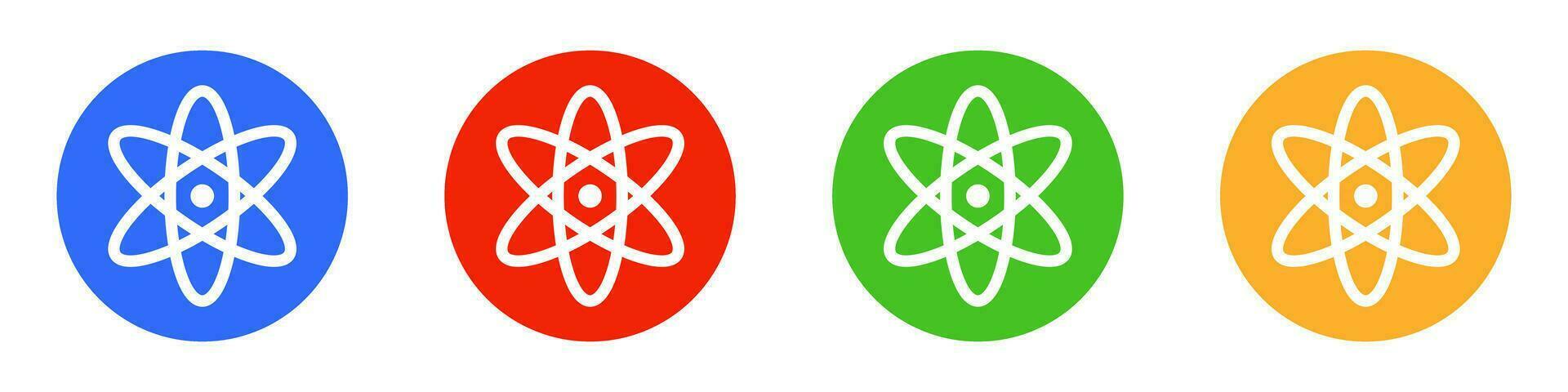 Atomic icon set in different colors. Vector. vector