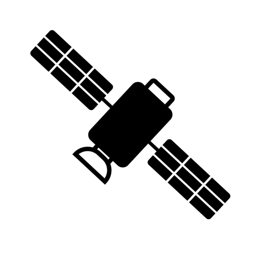 espacio satélite silueta icono. artificial satélite. vector. vector