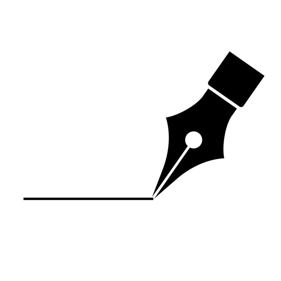 Fountain pen and handwriting silhouette icon. Vector. vector