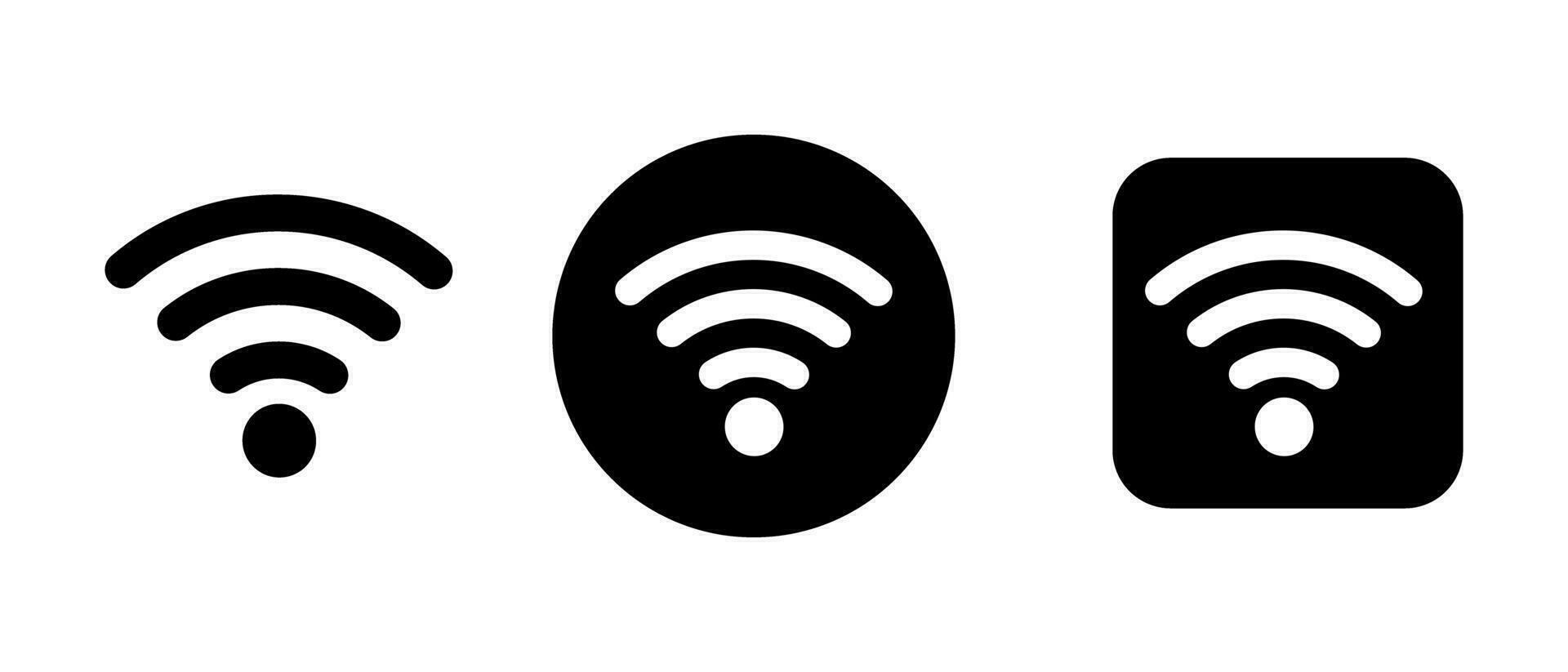 Wi-Fi icon set in various styles. Vectors. vector