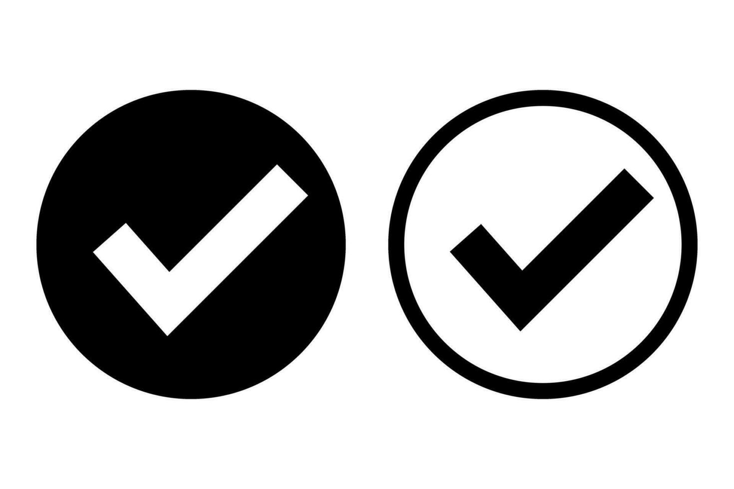 Simple round checkbox icon set. Vector. vector