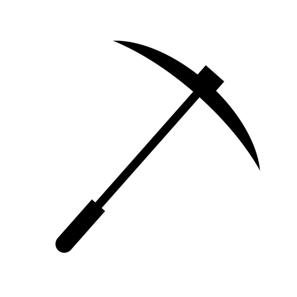 Flat pickaxe silhouette icon. Excavation tool. Mining. Vector. vector
