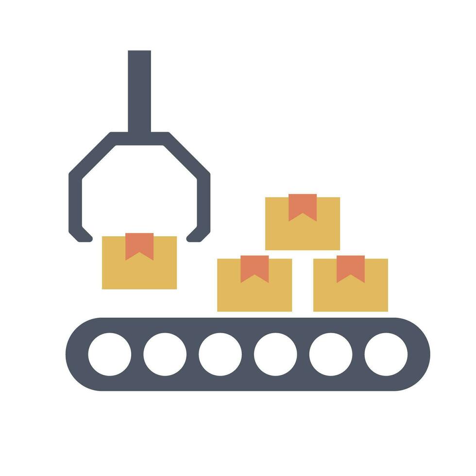 Conveyor belt and Cardboard icons. Manufacturing and factory icon. Production. Vector. vector