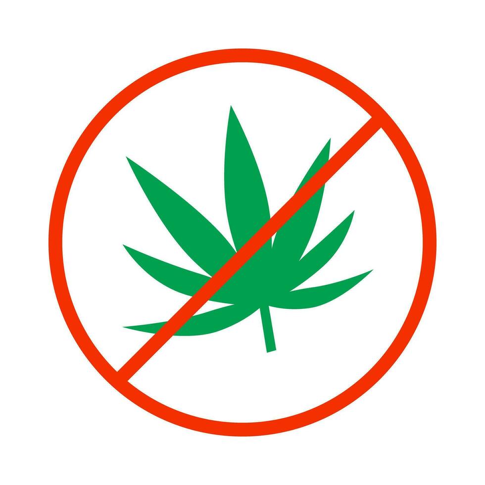 canabis utilizar no permitido. marijuana proscrito vector. vector