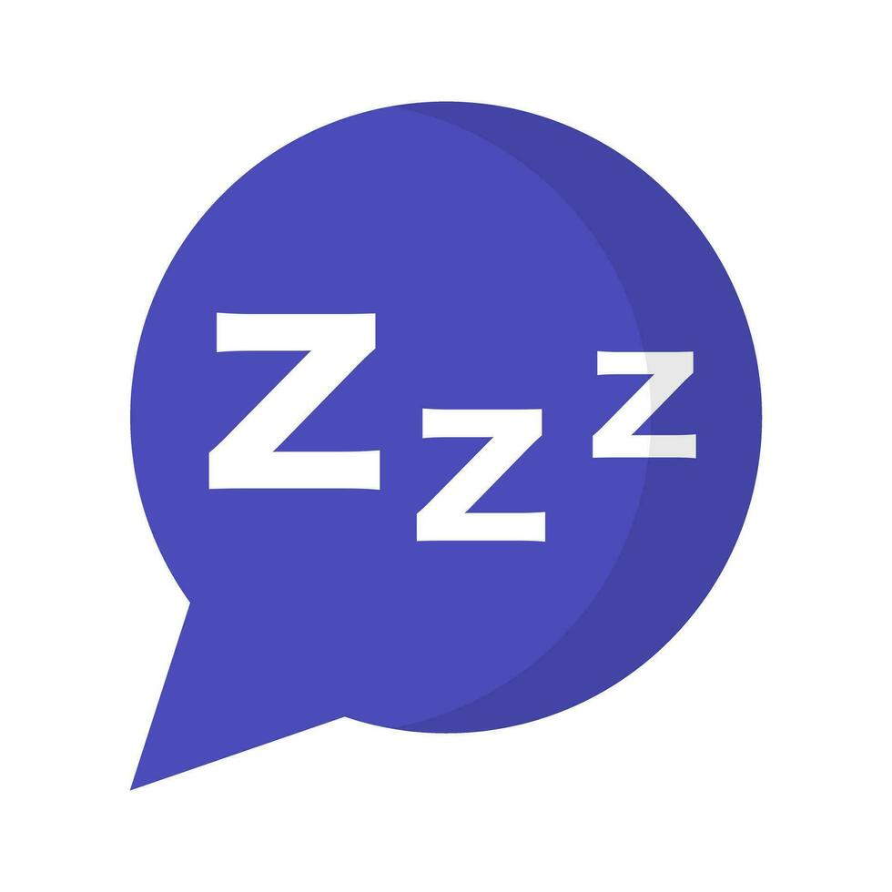 Purple zzz speech bubble icon. Vector. vector