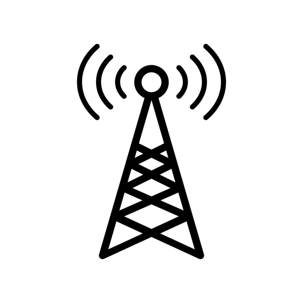 Radio communication tower and radio waves. Base station icon. Vector. vector