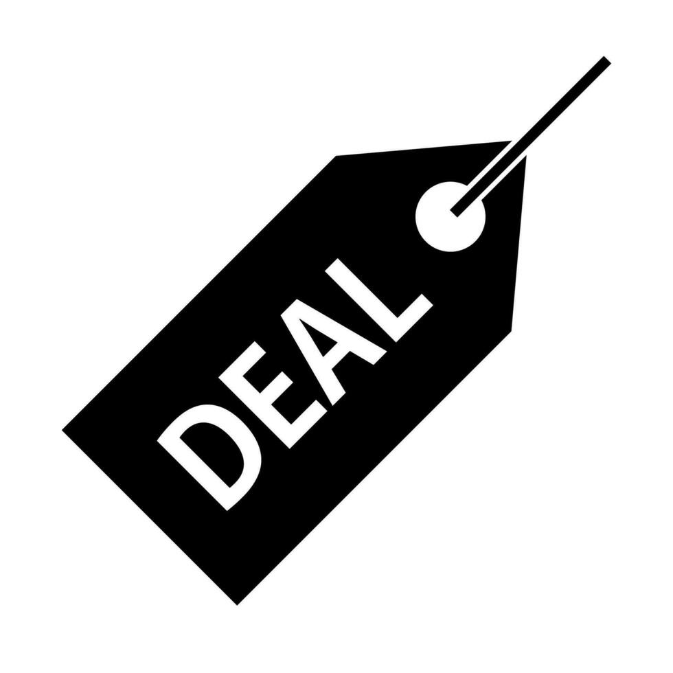 DEAL tag silhouette icon. Vector. vector