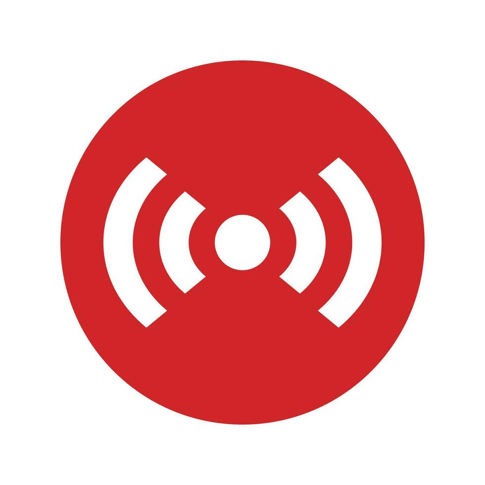 Live streaming icon in red circle, live broadcast. Live internet and live TV broadcast. Vector. vector