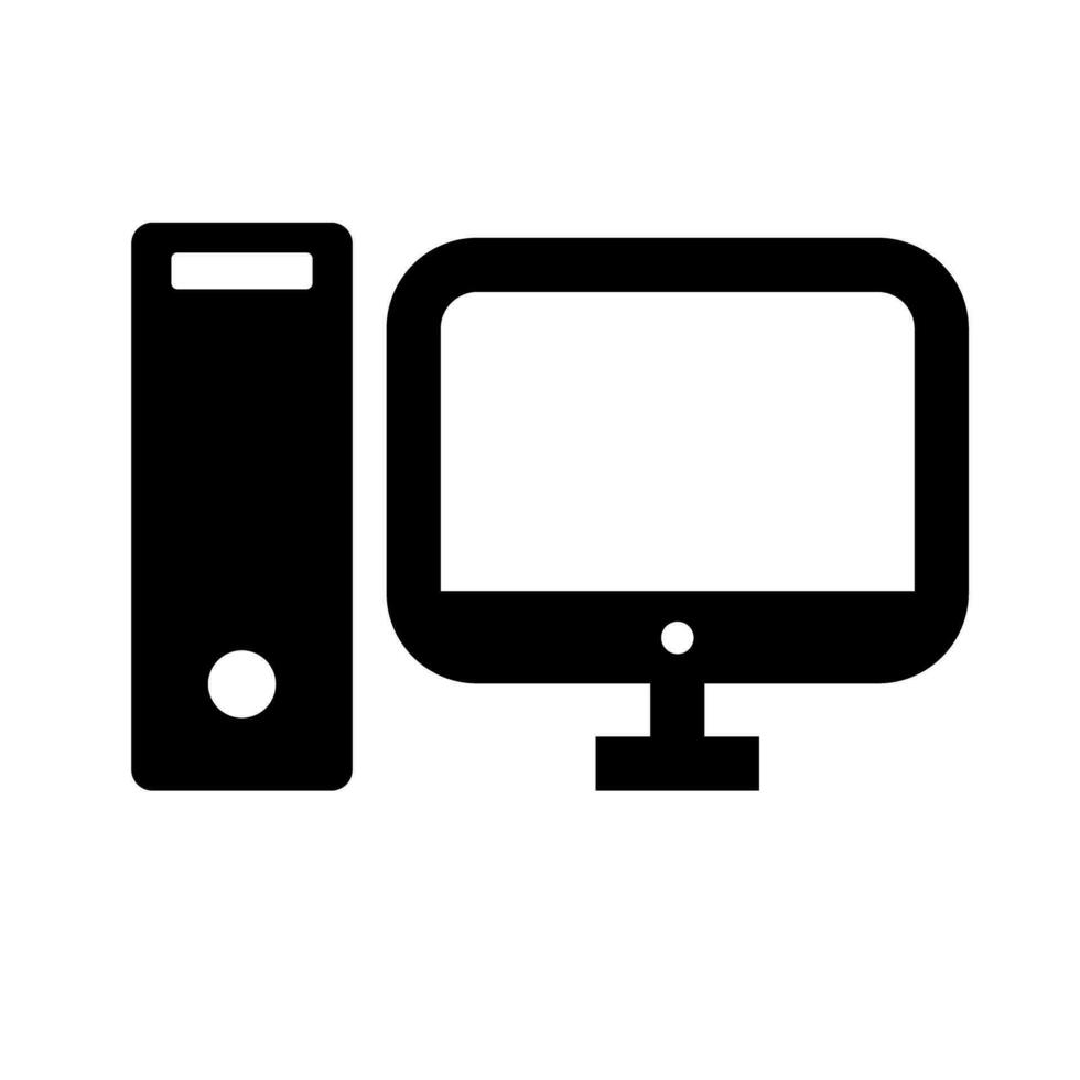 Server and desktop PC silhouette icon. Vector. vector