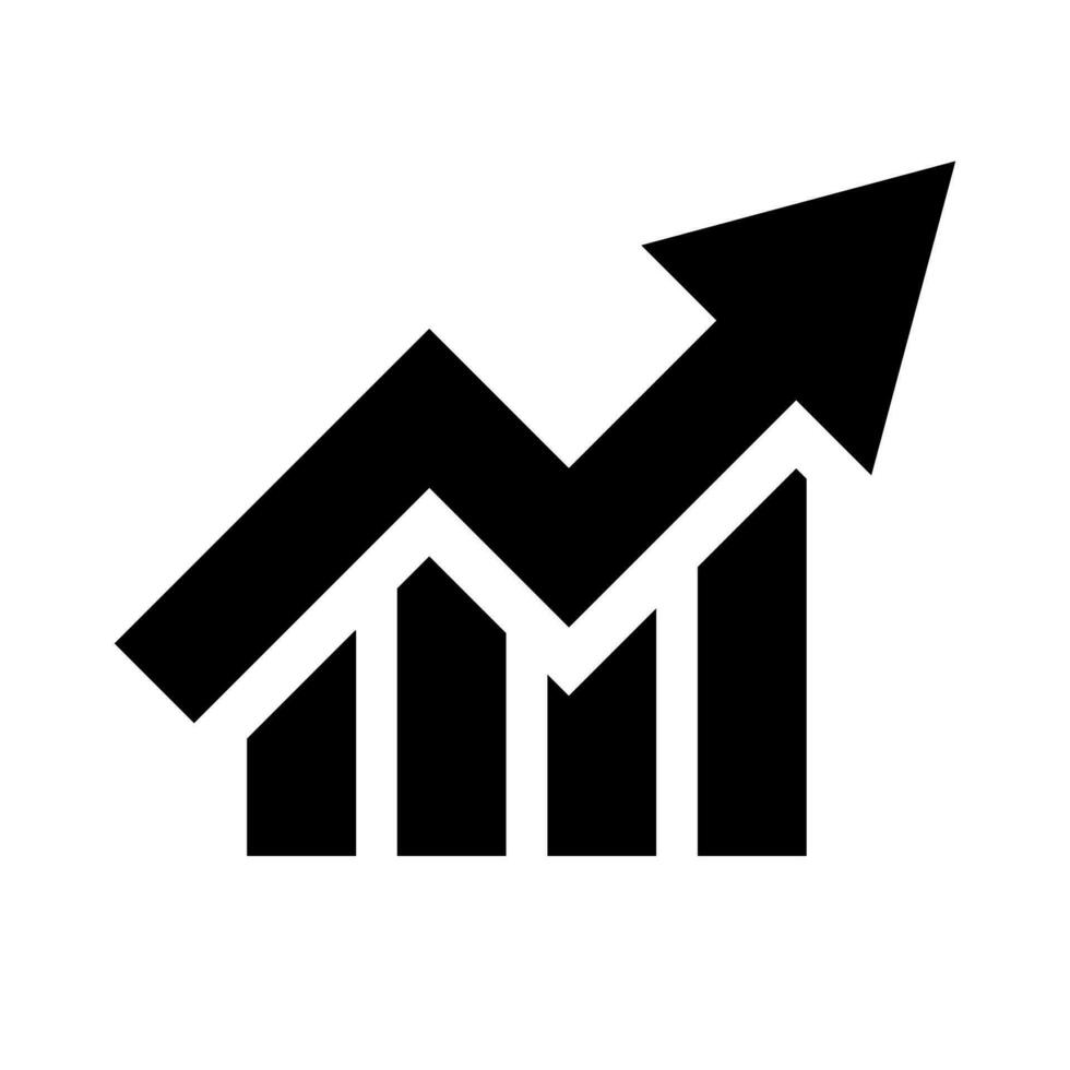 Bar graph silhouette. Chart silhouette. Trend. Vector. vector