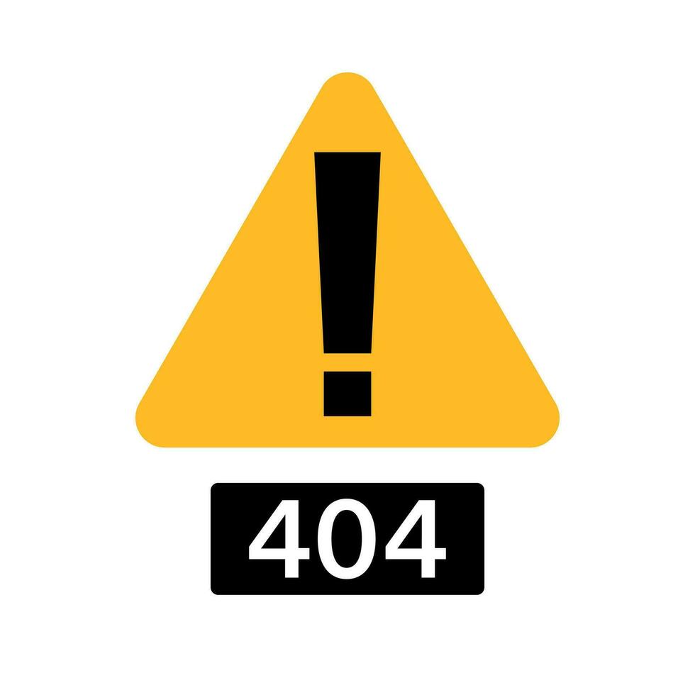 404 exclamation caution icon. Vector. vector