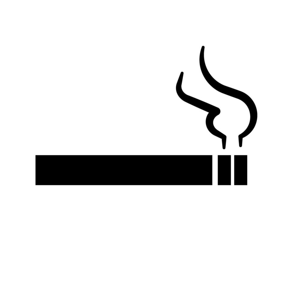 Cigarette and smoke silhouette icon. Smoking symbol. Vector. vector