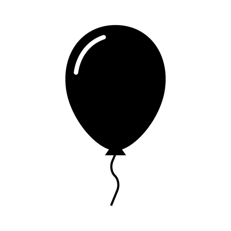 Balloon silhouette icon. Decoration of event design. Vector. vector