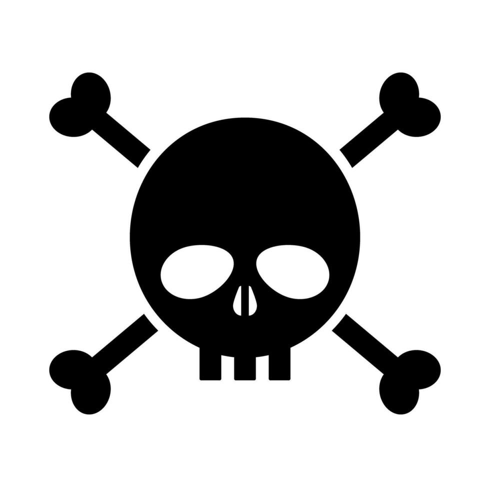 Skull and cross bones silhouette icon. Jolly Roger. Vector. vector