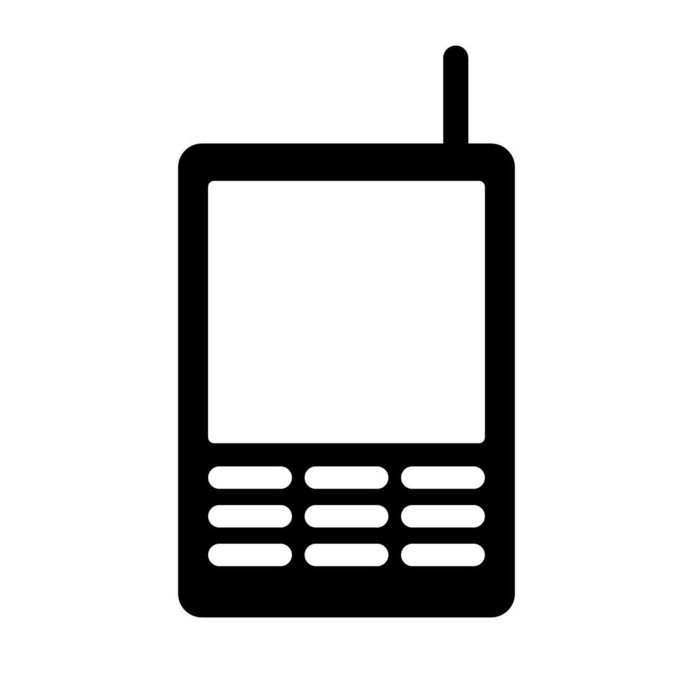 Cell phone silhouette icon with antenna. Vector. vector